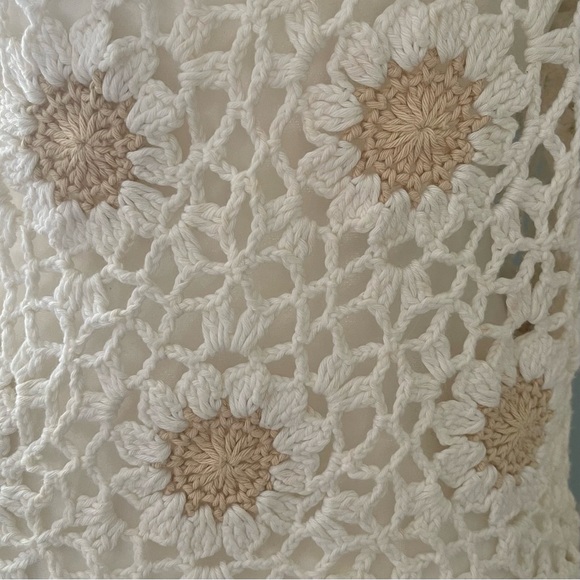 Handmade Crochet Top Small Granny Square Sheer Vintage Grandma Cottagecore Fairy - Picture 9 of 12